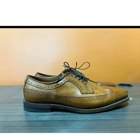 Allen edman Player's Wingtip Blucher Tan Mens shoe Size 7.5d - Picture 3 of 8